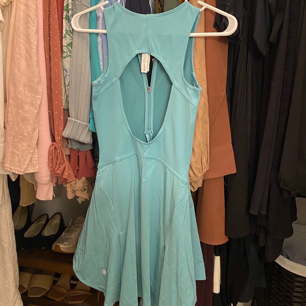 Teal, Sleeveless, Open back Lululemon Tennis Dress, Size 2 - Picture 6 of 6